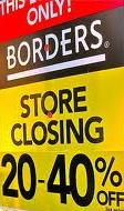 Borders closing sign